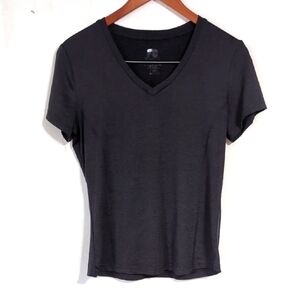Fit Collective Heather Black Deep Vneck Athletic Tee Size Medium